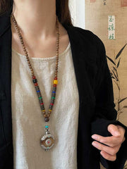[Deji] 民族风鸡翅木佛珠项链 Tibetan Zen-Style Wenge Wood Mala Necklace with Long Tassel Pendant