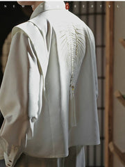 [The Serpent's Spine] 蛇骨 Original New Chinese Style Heavy Industry Embroidered Shirt for Unisex & Neutral Styling