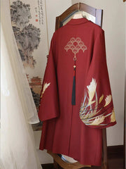 [The Reed Whisperer] 芦苇风衣 Original New Chinese Style Heavy Industry Embroidered Overcoat for Unisex & Commuting