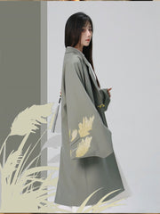 [The Reed Whisperer] 芦苇风衣 Original New Chinese Style Heavy Industry Embroidered Overcoat for Unisex & Commuting
