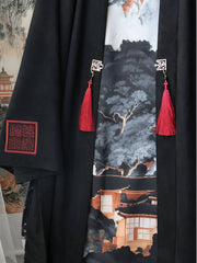 [The Elemental Force] 风林火山 Heavy Industry Embroidery Unisex Faux Suede Beizi Coat for All Seasons