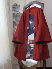 [The Elemental Force] 风林火山 Heavy Industry Embroidery Unisex Faux Suede Beizi Coat for All Seasons