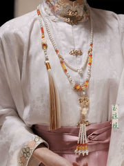 [Lion Dance Awakening] 国潮醒狮 Lion Dance Chic Hanfu Accessory Set with Tassel Necklace and Yīngluò Ornaments