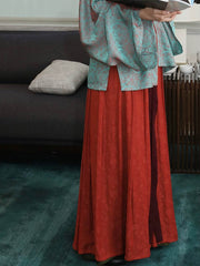 [Cyan Glow] 青荧 Original Tang Style Hanfu Set with Pomegranate Red Skirt