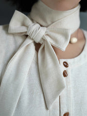[Misty Haze] 霭霭 Double-Faced Chenille Ming Style Round-Collar Inner Robe with Scarf