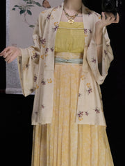 [Whispering Prints] 印花语 Original Hanfu-Inspired He-Collar Cardigan with Airplane Sleeves