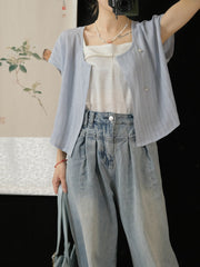 [Summer Weave] 夏织 Modified Tang Beizi Style Top for Daily Wear