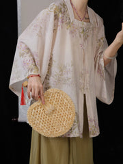 [Whispering Brook Deer] 鹿鸣溪 Original Ming Style Square-Collar Robe & Song Pants Set