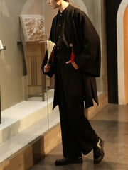 [The Elemental Force] 风林火山 Heavy Industry Embroidery Unisex Faux Suede Beizi Coat for All Seasons