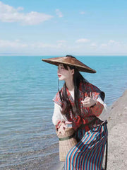 [Paired Birds Roundel] 谜阿凰 Replica Tang Dynasty Beizi & Lantern Pants Set