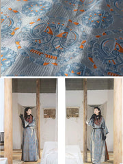 [Tang Dynasty Bird's Nest Brocade Robe] 谜阿凰 对鸟团窠纹锦袍 Tang-Style Pī'ǎo Robe with Bird Medallions and Black Tea Base Layer for Autumn/Winter