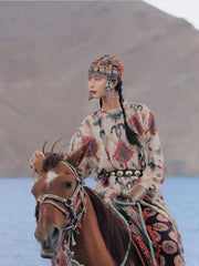 [Candlelight Wander] 烛游 Original Tang Style Round-Collar Robe & Pants Set