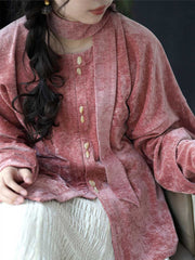 [Misty Haze] 霭霭 Double-Faced Chenille Ming Style Round-Collar Inner Robe with Scarf