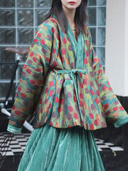 [Tulip Crossover] 谜阿凰 郁金香对穿交短袄 Tulip Short Reversible Jacket and Velvet Pleated Skirt Set