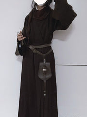 [Scholar's Ramie Robe] 谜阿凰 Original Jin Style Hanfu Set with Tencel Ramie Inner Robe & Mamian Skirt