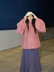 [Kūn Péng 3.0] 谜阿凰 鹏 Ming Dynasty-Inspired Warm Hanfu Series with Optional Sleeve Styles and Corduroy Mamian Skirts