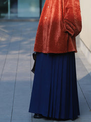 [Flying Petal Command] 谜阿凰 飞花令圆领衫 Ming-Style Round Collar Blouse & Velvet Mamian Skirt Set for Modern Daily Wear