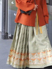 [Tencel Lodge] 宿棠 Original Ming Style Round-Collar Shirt & Mamian Skirt Set