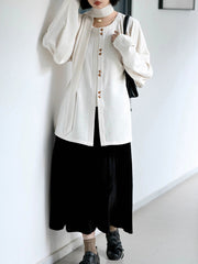 [Misty Haze] 霭霭 Double-Faced Chenille Ming Style Round-Collar Inner Robe with Scarf