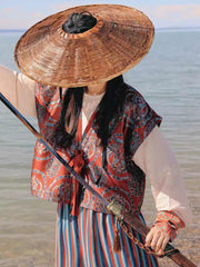 [Paired Birds Roundel] 谜阿凰 Replica Tang Dynasty Beizi & Lantern Pants Set