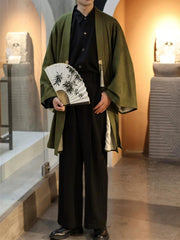 [The Elemental Force] 风林火山 Heavy Industry Embroidery Unisex Faux Suede Beizi Coat for All Seasons