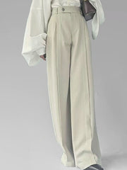 [The Late Night Breeze] 晚来风 Original New Chinese Style High-Waisted Straight-Leg Trousers for Unisex & Slimming Silhouette