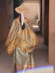 [Lotus Caisson] 谜阿凰 Original Silk Gold-Woven Tang Beizi for Daily Wear