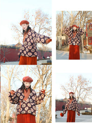 [Tuanzi Cotton Jacket] 谜阿凰 团子小棉袄 Tuanzi Short Padded Jacket and Wide Leg Trousers for Jin-Style Winter Celebrations
