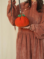 [Persimmon as You Wish] 谜阿凰 柿柿如意 Miniature Persimmon Velvet Bag for Hanfu Crossbody or Shoulder Carry