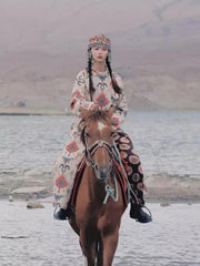 [Candlelight Wander] 烛游 Original Tang Style Round-Collar Robe & Pants Set