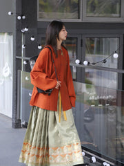 [Tencel Lodge] 宿棠 Original Ming Style Round-Collar Shirt & Mamian Skirt Set