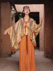 [Lotus Caisson] 谜阿凰 Original Silk Gold-Woven Tang Beizi for Daily Wear