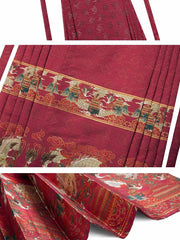 [Ascending Cloud Dragon] 登云龙 Original Ming Style Hanfu Set - Neo-Chinese Red Mamian Skirt Wedding Attire with Half Turtleneck Shirt