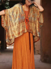 [Lotus Caisson] 谜阿凰 Original Silk Gold-Woven Tang Beizi for Daily Wear