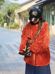 [Flying Petal Command] 谜阿凰 飞花令圆领衫 Ming-Style Round Collar Blouse & Velvet Mamian Skirt Set for Modern Daily Wear