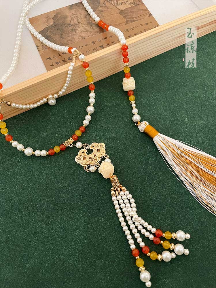 [Lion Dance Awakening] 国潮醒狮 Lion Dance Chic Hanfu Accessory Set with Tassel Necklace and Yīngluò Ornaments