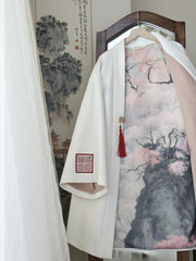 [The Elemental Force] 风林火山 Heavy Industry Embroidery Unisex Faux Suede Beizi Coat for All Seasons