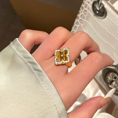 [The Golden Clover] 布契拉丝 Buccellati Style Tiger's Eye Jewelry Set with Brushed Gold Finish