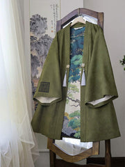 [The Elemental Force] 风林火山 Heavy Industry Embroidery Unisex Faux Suede Beizi Coat for All Seasons