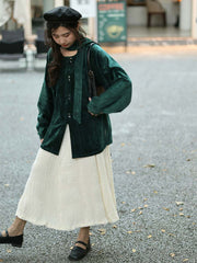 [Misty Haze] 霭霭 Double-Faced Chenille Ming Style Round-Collar Inner Robe with Scarf