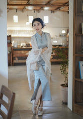 [Whispering Butterflies] 蝶语 Original Hanfu-Inspired Qipao Dress for Daily Elegance