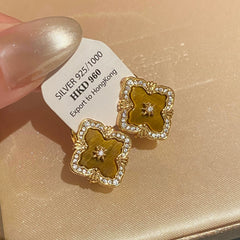 [The Golden Clover] 布契拉丝 Buccellati Style Tiger's Eye Jewelry Set with Brushed Gold Finish