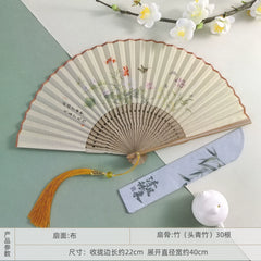 [Spring Blossom] Original New Chinese Style Portable Folding Fan - Bamboo Fan for Hanfu & Qipao Photography