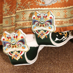 [The Auspicious Lion] 狮来运转 Original Improved "Qiaotou" Hanfu Shoes with Hidden Heel for New Year Celebrations