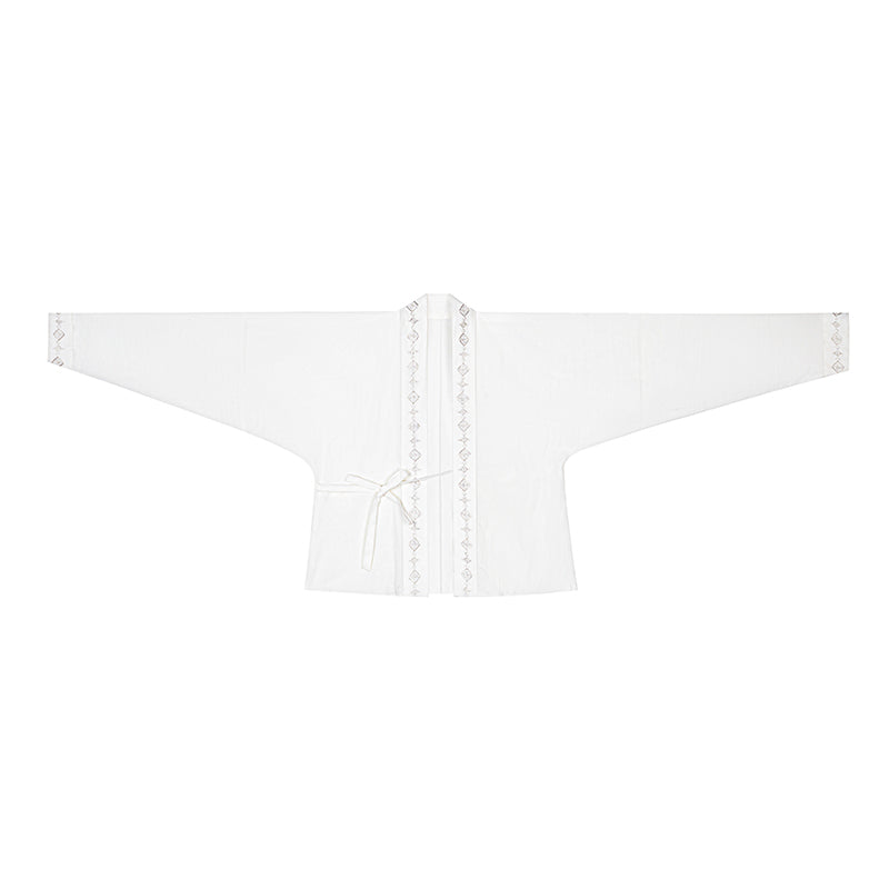 [Verdant Mountains & Rivers] 点翠配山河映画 Original Ming Style Hanfu Set with Dian Cui Mamian Skirt & Airplane Sleeve Top