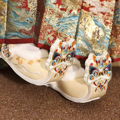 [The Auspicious Lion] 狮来运转 Original Improved "Qiaotou" Hanfu Shoes with Hidden Heel for New Year Celebrations