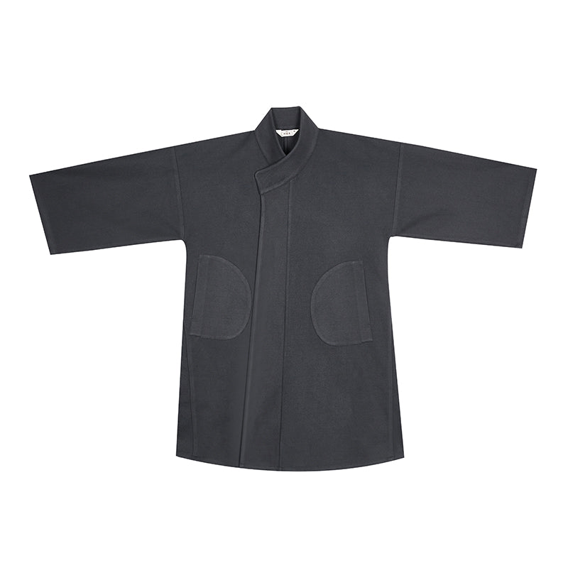 [Hues of Twilight] 黛色 Original Han-Element Set with Tang Style Robe & Striped Eight-Gore Skirt