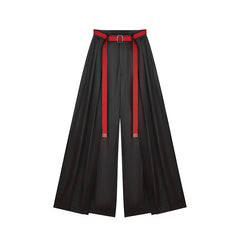 [The Crimson Phoenix] 火雀 Original Runway Hanfu Set with Embroidered Vest, Shirt, and Wide-Leg Pants