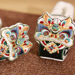 [The Auspicious Lion] 狮来运转 Original Improved "Qiaotou" Hanfu Shoes with Hidden Heel for New Year Celebrations