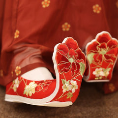 [The Auspicious Lion] 狮来运转 Original Improved "Qiaotou" Hanfu Shoes with Hidden Heel for New Year Celebrations